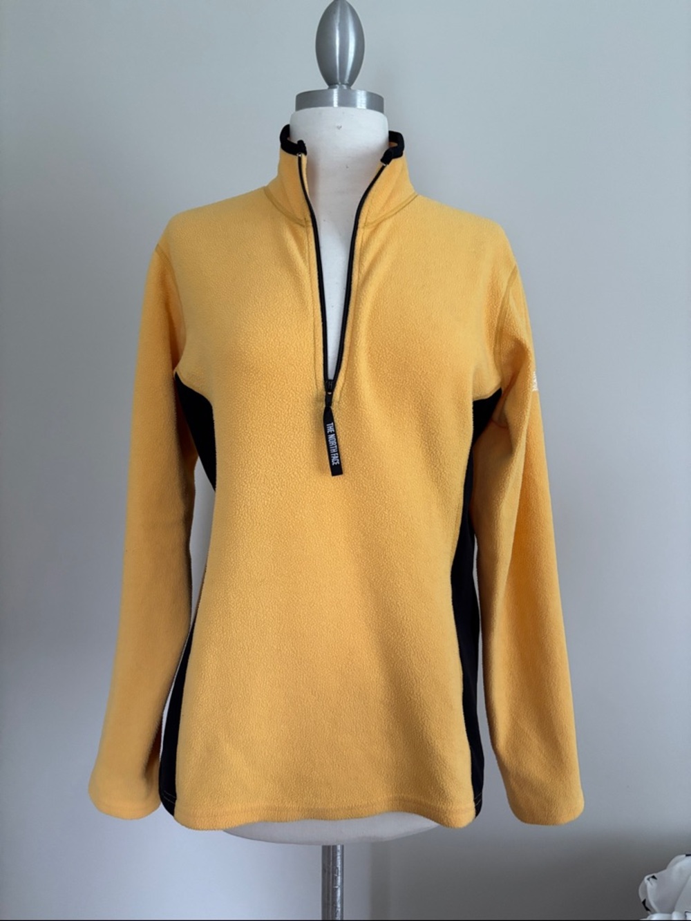 The North Face Polartec yellow Quarter-Zip Fleece with Black Zip Pull